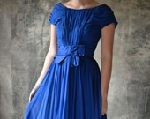 1950s / 60's Yves Klein Blue Party Dress