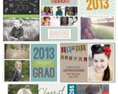 INSTANT DOWNLOAD - Hats Off 2013 Graduation Announcements - Photoshop Templates for Photographers