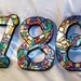 Custom Made Stained Glass Mosaic House Numbers - Multi-Colored Van Gogh Glass