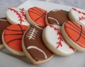 1 DZ  Sports Ball Shaped Sugar Cookies