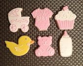 1 DZ  It's a Girl  Pink Baby Shower Sugar Cookies