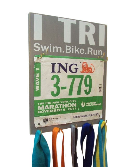 Triathlons race bibs hanger