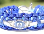 Final Fantasy FFXI Bastok Flag Charm on King Cobra 550 Paracord Survival Strap Bracelet w/ Stainless Steel Shackle featured image
