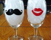 Mustache, Lip Wine Glasses - Fun Party Favors