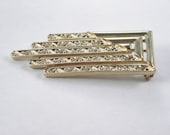 Vintage Monet Art Deco Brooch Jewelry Mid Century Pin