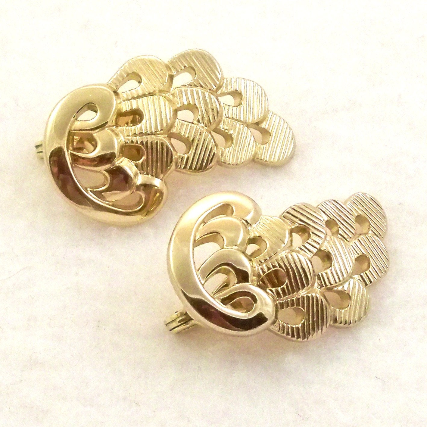 Vintage Monet Earrings 1920s Inspired 1960s Clip Ons