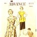 Vintage 1950s Summer Dress Pattern Advance 6111 Uncut  Size 10 12 Bust 28 30 Smock Apron