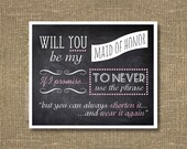 Maid of Honor, Bridesmaid Invitation / Will You Be My Maid of Honor, Bridesmaid / Funny Will You Be My Bridesmaid, Maid of Honor Card