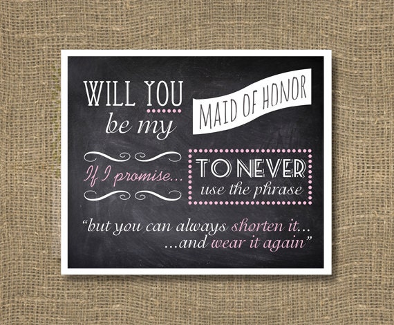 Maid of Honor, Bridesmaid Invitation / Will You Be My Maid of Honor, Bridesmaid / Funny Will You Be My Bridesmaid, Maid of Honor Card