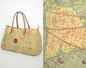 geographical WORLD atlas map hipster TRAVELER overnight WEEKENDER carry-on