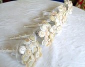 Vintage style Cream button bouquets, bridesmaids, set of 4