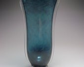 Blown Glass Greenish Blue- Blown Glass Vase - Handmade Glass Vase - Valentines Day