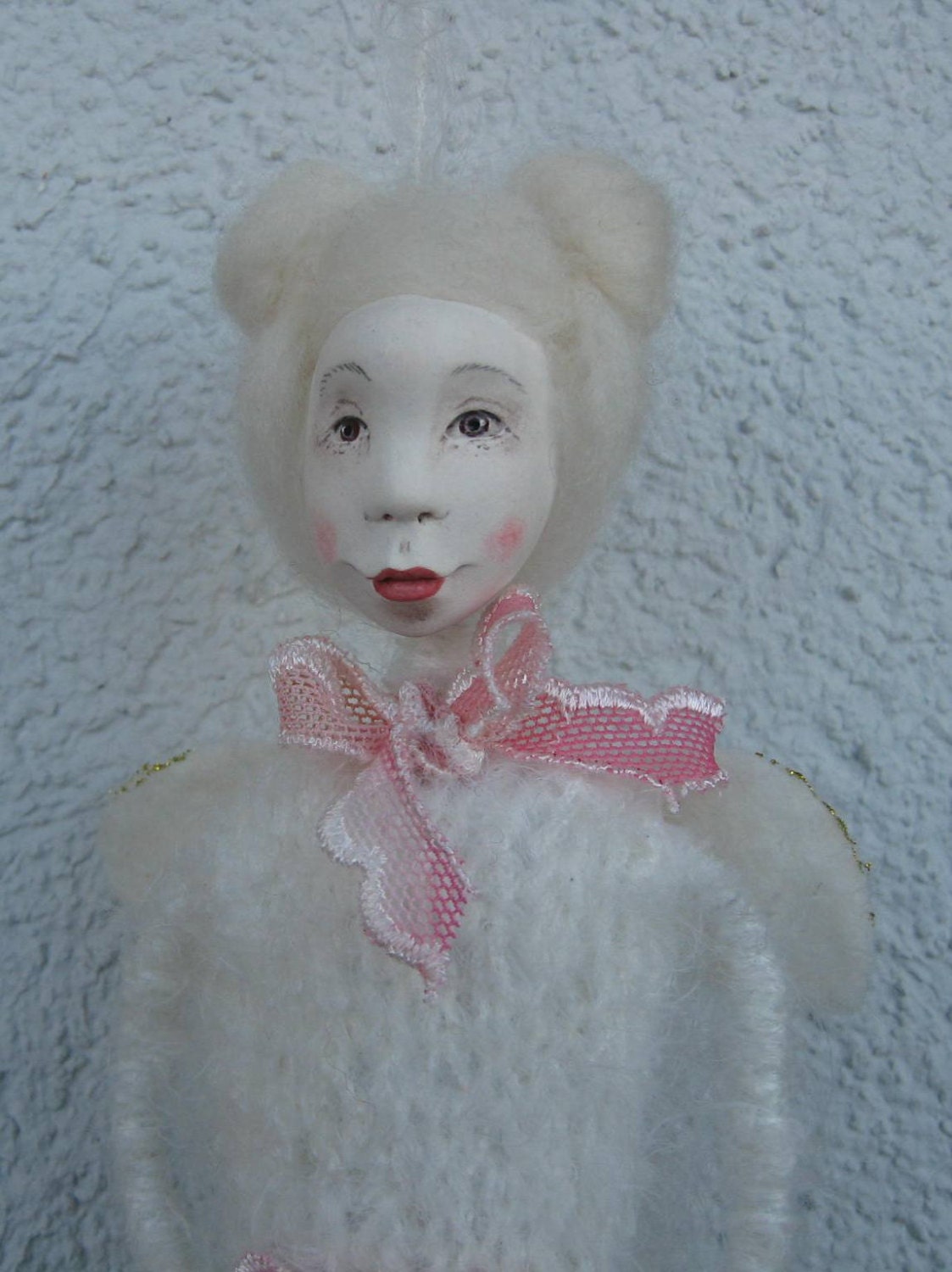 Ornament Angel  Art doll  Decoration OOAK Paper clay doll