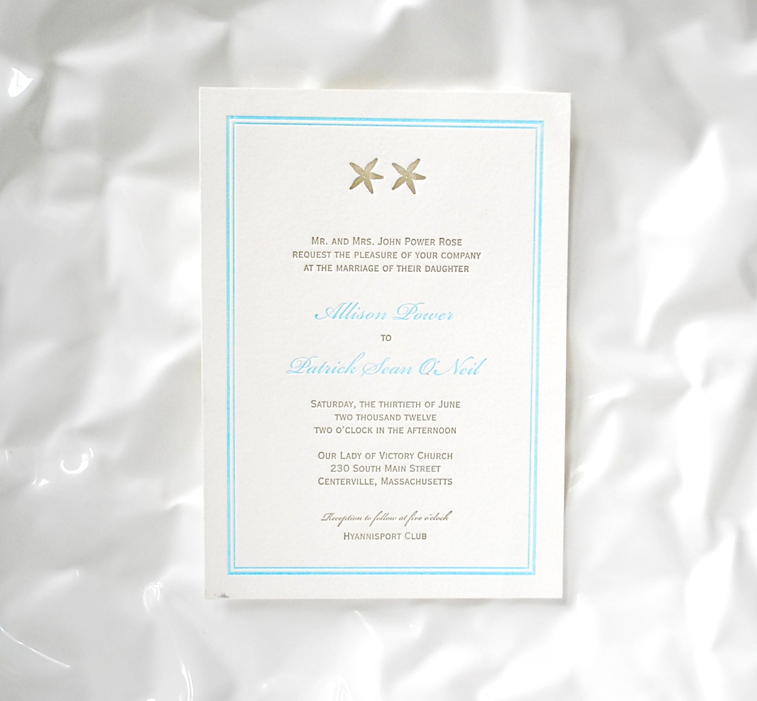 Double Starfish Invitation