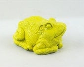 Yellow Frog Statue - Funky Home Decor Figurine - Cute Toad