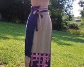 T Shirt Wrap Skirt  or Sundress by Rebirth Recycling/Navy and Sand/Womens Wrap/Womens Wrap Dress/ Upcycled Knits