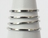 4 SMOOTH STERLING SILVER Rings Size 3-4-5-6