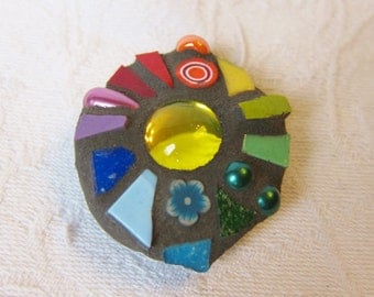 Mini Mosaic Stone - Good Luck Stone rainbow