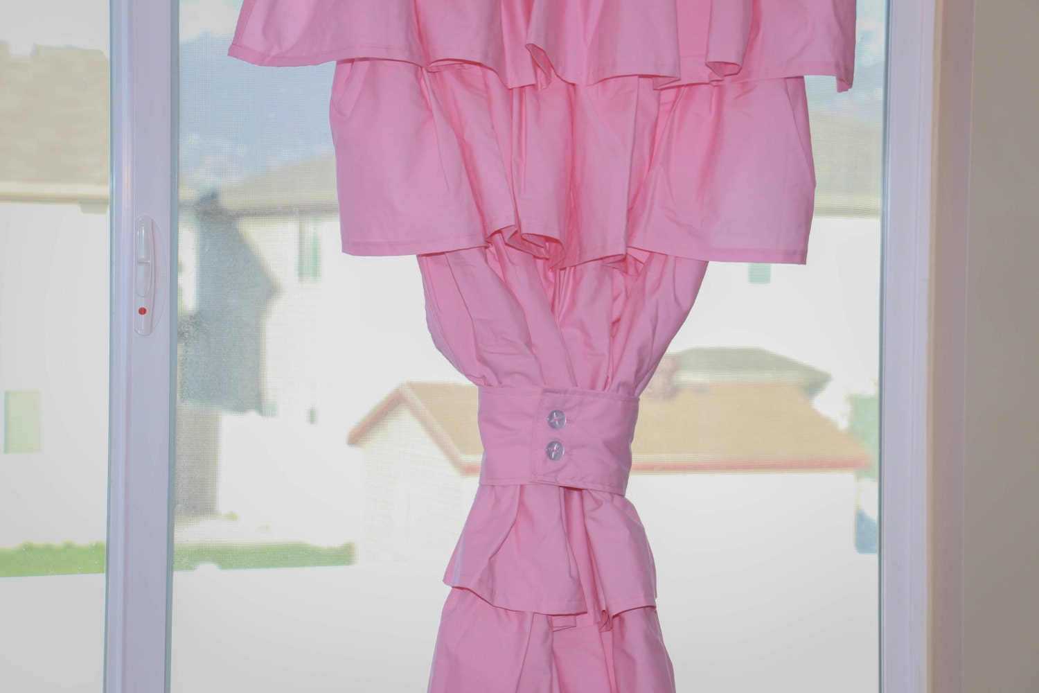 NEW - Custom Made Ruffle Curtains - Pink