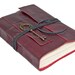 Deep Cherry Red Leather Journal with Key Bookmark