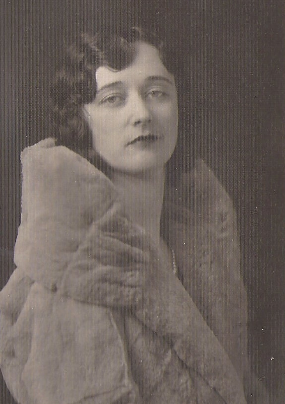 Vintage Cabinet Photo of a Fancy Flapper in a Fur