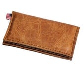 SALE Leather iPhone 5 Wallet New: Full Grain Leather - Handmade - Made in the U.S.A. - Free Shipping - Whiskey Sunrise -  No front label