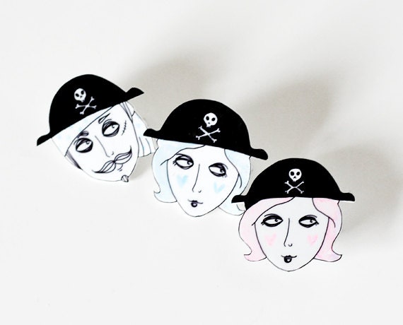 Pirate Plastic Brooch Pin