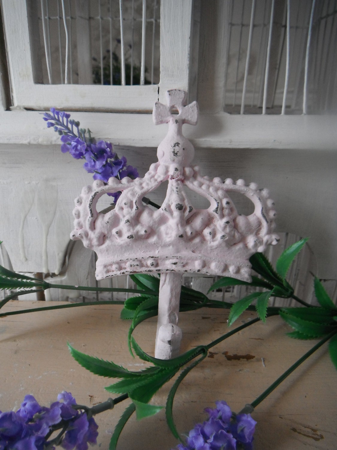 soft PINK girls room crown wall hook  jewelry hanger hook shabby chic jewelry hook french country hanging hook wall hook paris apartment