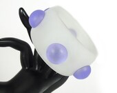 Outrageous Wide Lucite Bangle with Applied Purple Dots - ca. 1960s New Old Stock