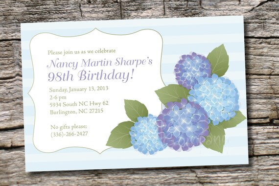 HYACINTH ELEGANCE Adult Birthday Party Invitation custom invite, 50th, you print, printable, diy Il_570xn