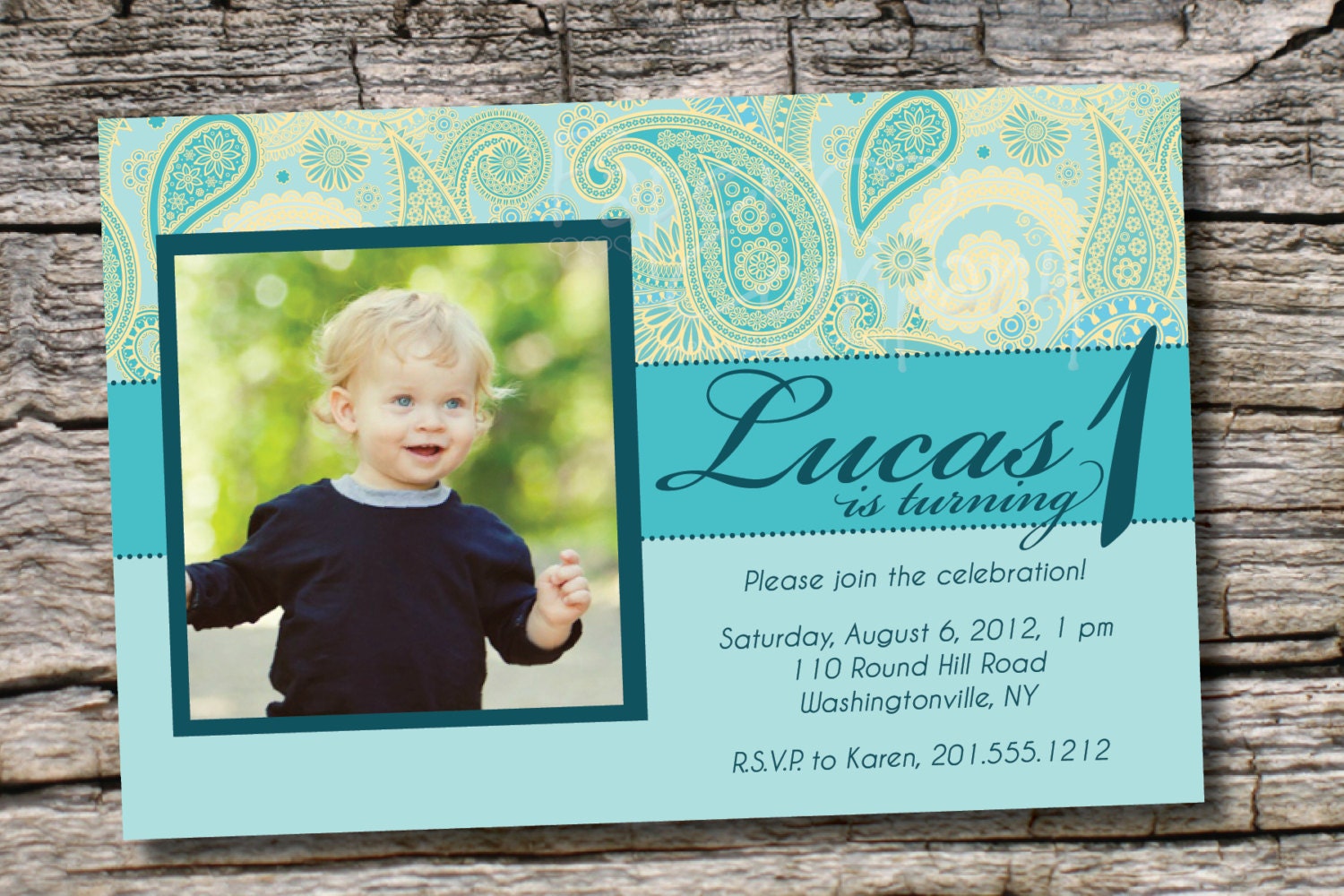 PASTEL PAISLEY Birthday Party Invitation boy girl custom invite you print, printable, diy Il_570xn