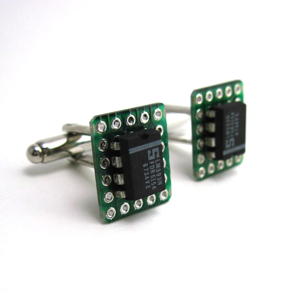 SALE Microchip Circuit Board Cuff Links -- Black -- High Tech Accessories
