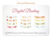Bright Clipart Bunting in solid colors - French Picnic Collection - INSTANT DOWNLOAD -Free Clipart w order
