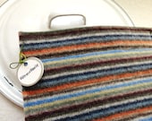 Wool Pot Holders Hot Pads RETRO Striped Pot Holders Eco-Friendly Recycled Wool Hotpads by WormeWoole