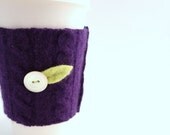 Coffee Cozy PURPLE CASHMERE Felted Sweater Wool Coffee Cosy Coffee Sleeve by WormeWoole