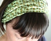 Wide Boho  turban headband  hair wrapp Recycled sari silk