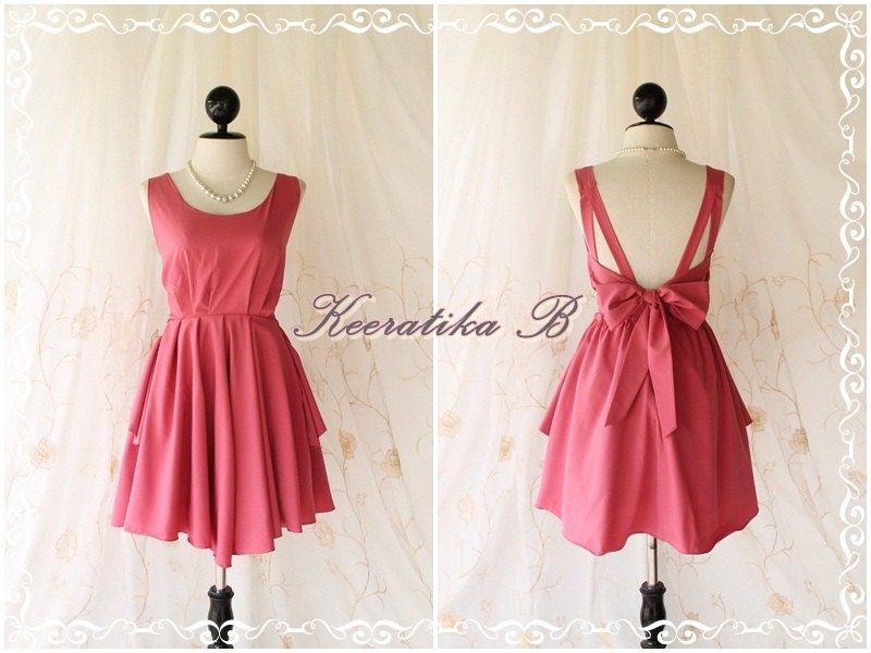 A Party V Shape - Pink Nude Color Wedding Prom Party Cocktail Bridesmaid Dinner Dancing Dress