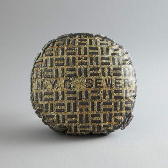 NYC Sewer Printed Pillow SMALL
