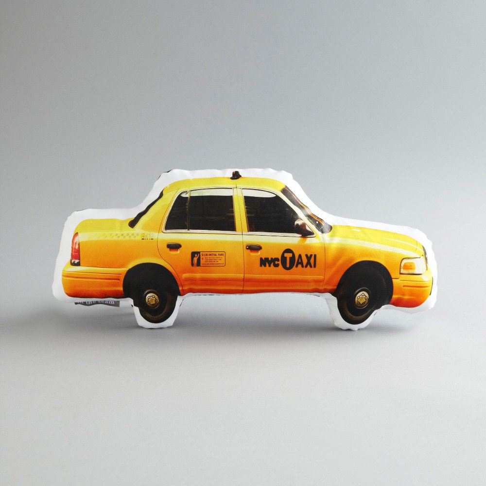 NYC Yellow Cab Taxi Canvas Printed Pillow