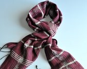 Handmade Cotton Scarf with hand knitted flower patterns