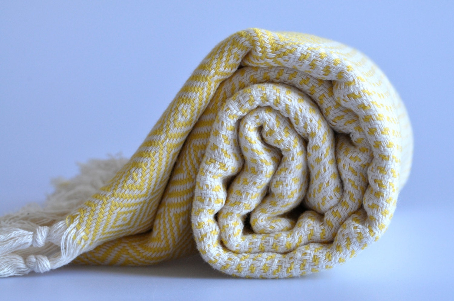 TurKish BaTh ToWel -  Sprinkled DiaMond PesHteMal  - Yellow - Ivory  - PuRe SoFt