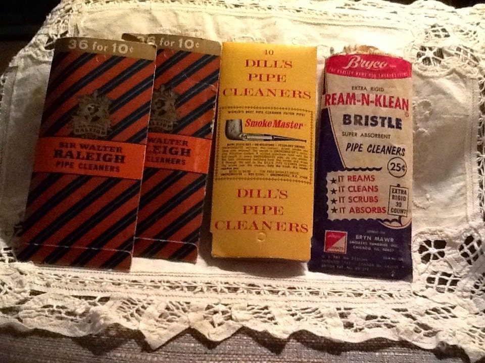 Antique 1940's Pipe Cleaners in Original Packages Great Advertising Pieces Lot of 4