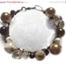 Spring Savings Sale Cream, bronze and topaz Pearls with crystals and gemstones bracelet in antiqued brassTAGT