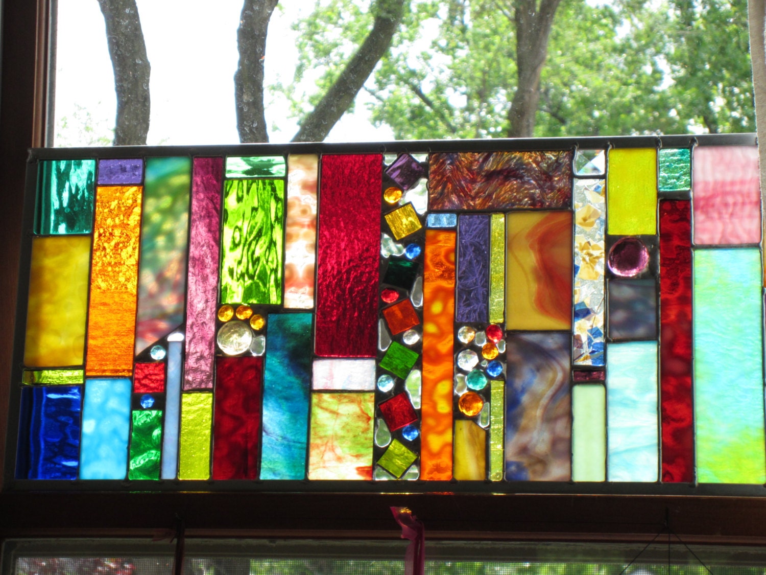 Wedding gift from the REGISTRY   Stained glass Transom CRAZY STYLE