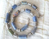 Trade Beads with antique Sodalite and Sterling silver