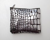 Safari Silver Foil Leather Coin Purse No. CP-1001