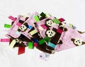 5pk Soft Flannel Girl Monkey Washcloth Set with Ribbon Edging