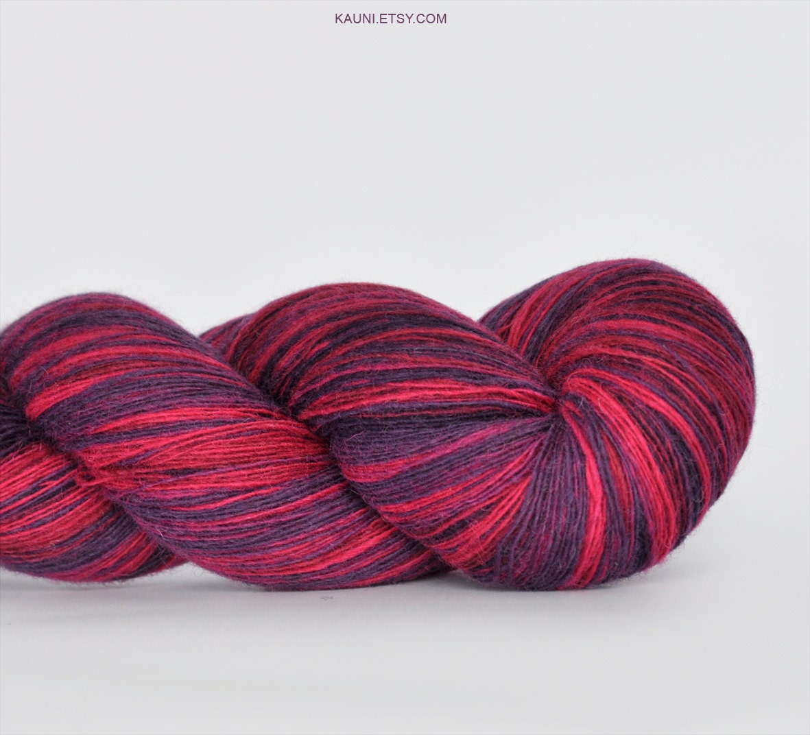 Kauni Wool Yarn, Self-Striping, Fuchsia pink and Purple Gradient, 1ply FREE SHIPPING WORLDWIDE