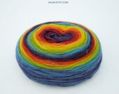 Self Striping Chunky Wool Pencil Roving, Wool Roving Fiber, Excellent Quality, Rainbow