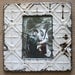 Antique Ceiling Tin Picture Frame -  5 x 7 -- Rusty White Paint